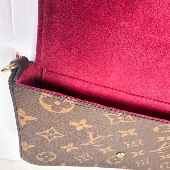 Louis Vuitton Felicie Pochette Monogram Canvas Fuchsia Microfiber - Picture 6 of 16